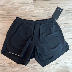 NWT Men’s Lululemon Fast Free Lined Short 6" Black Size Large LM7AU8S Lulu NEW!